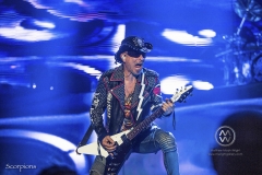 The Scorpions headline the "Crazy World Tour" with opening band Megadeth. The groups played The Forum in Los Angeles on October 7, 2017.
