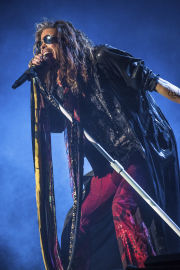 The second annual Kaaboo music festival at Del Mar Fairgrounds and Race Track in San Diego, California went down September 16-18, 2016. Headliners include Jack Johnson, Aerosmith, The Chainsmokers, Hall and Oats, Jimmy Buffett and plenty of other musicians, artists, chefs, and comedians. Aerosmith playing live.