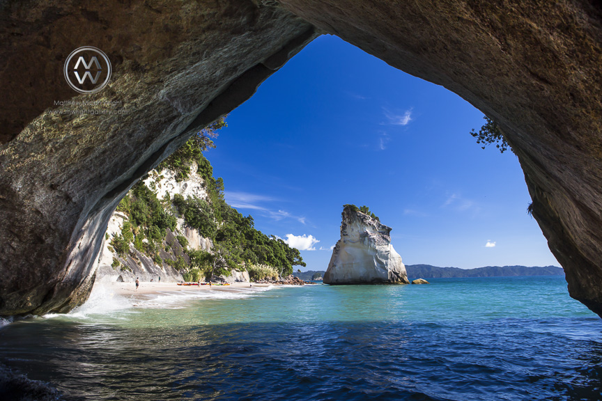 New Zealand's famed Cathedral Cove and one of the most iconic landmarks in the country.