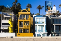 Houses on the boardwalk in Santa Monica.