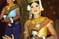 The Apsara dance in the traditional Cambodian dance as seen here at the Temple Bar in Siem Reap.