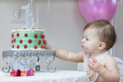 Cali Weathers 1 year cake smash portrait session.