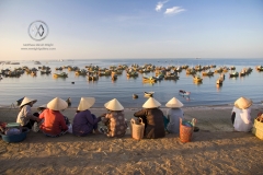Mui Ne, Vietnam. Mui Ne, a small fishing village famous for its fish sauce is the most beautiful stretch of beaches in Vietnam. It is only about 3 hours drive from Saigon. In the early morning you can watch the fishing port come to life in the early morning hours.