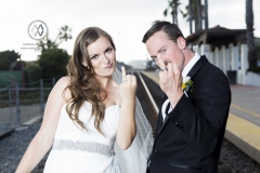 Jordan and Cassie Pickens wedding at San Clemente Casino, California.