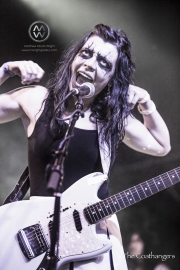 The 4th Annual Beach Goth Festival at the Observatory OC in Santa Ana was held over two days on October 24th and 25th, 2015. Day 2 featured The Growlers, Die Antwoord, Julian Casablancas, Fidlar and many more. The band The Coathangers.