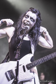 The 4th Annual Beach Goth Festival at the Observatory OC in Santa Ana was held over two days on October 24th and 25th, 2015. Day 2 featured The Growlers, Die Antwoord, Julian Casablancas, Fidlar and many more. The band The Coathangers.