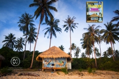 Koh Russei or Bamboo Island is located 2 hours from the coast of Sihanoukville, Cambodia. It is a small island with only one restaurant and a few bungalows. Beachside relaxing in hammocks