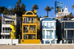 Houses on the boardwalk in Santa Monica.