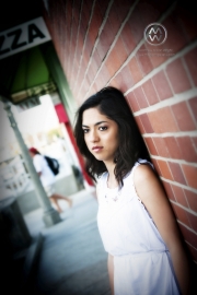 Senior portrait session at Balboa Fun Zone in Newport Beach