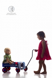 The Clifford family studio portrait session. Truman 1 year, Elanore 2 years.
