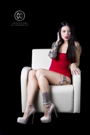 Studio portraits of model Nicole Dominique.