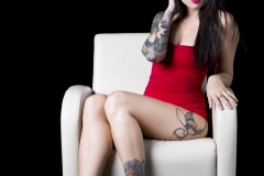 Studio portraits of model Nicole Dominique.