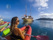 Sailing through the Whitsunday Islands is one of the most popular attractions in Australia. For further exploring the coast and the reef, kayaks are a great way to get close up.