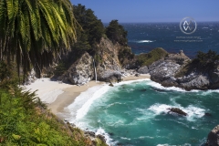 The McWay Falls waterfall falls onto the beach in Big Sur's Julia Pfeiffer Burns State Park.