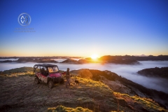 The Blue Duck lodge located in the Whanganui National park is a working cattle farm with a focus on conservation. A buggy sits at the top of the mountain to watch the early morning fog as it floods the valley at sunrise.